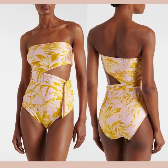 Zimmermann Other - NWT ZIMMERMANN [ 2-4 US ] Golden Floral Print Scarf Tie One-Piece Swimsuit U1934